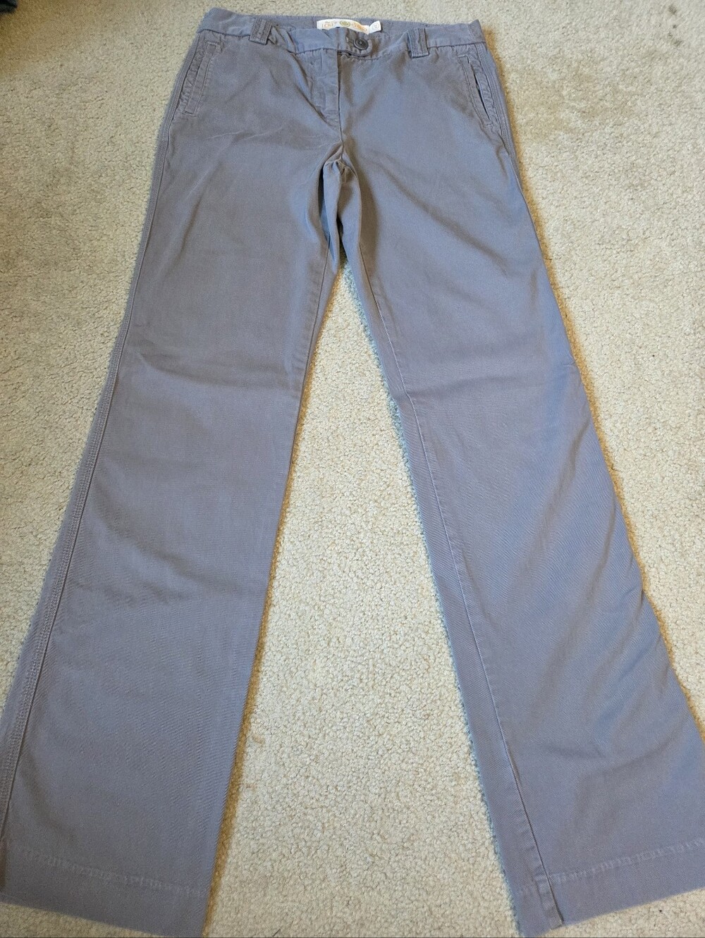 J.Crew Women's "City Fit" Broken-In Chino Classic Twill Gray Pants Size 4T(Tall)